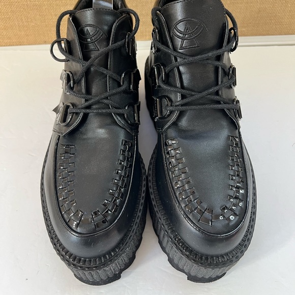 Strange Cvlt Creepers Black Super Kreep Platform Shoes Size 10 - Picture 5 of 15
